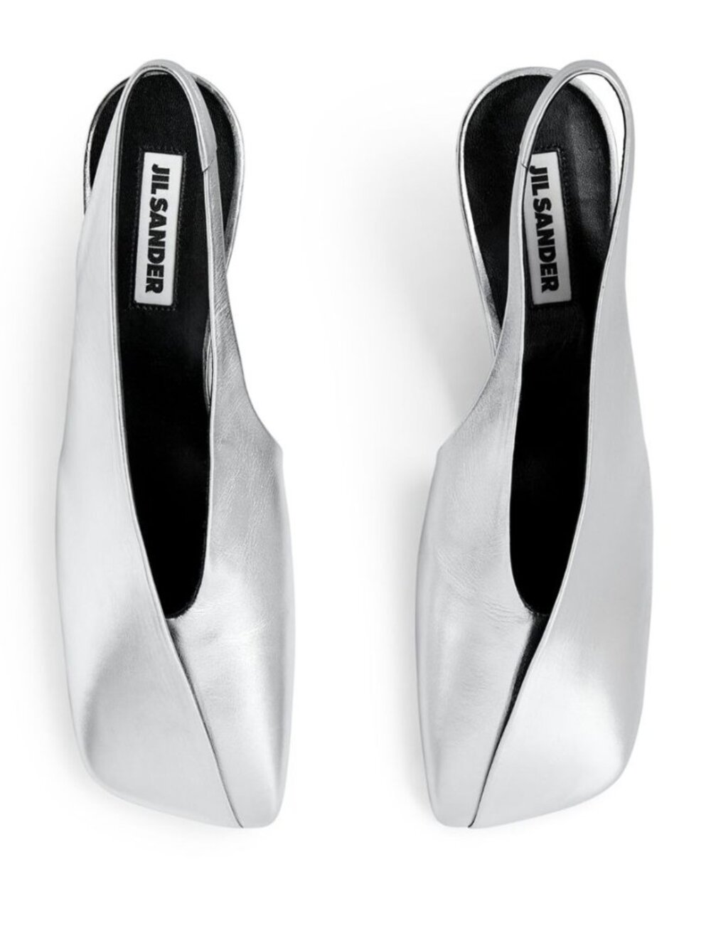 JIL SANDER Metallic Leather Square-Toe Slingback Mules *BRAND NEW W/ BOX* - Picture 8 of 11